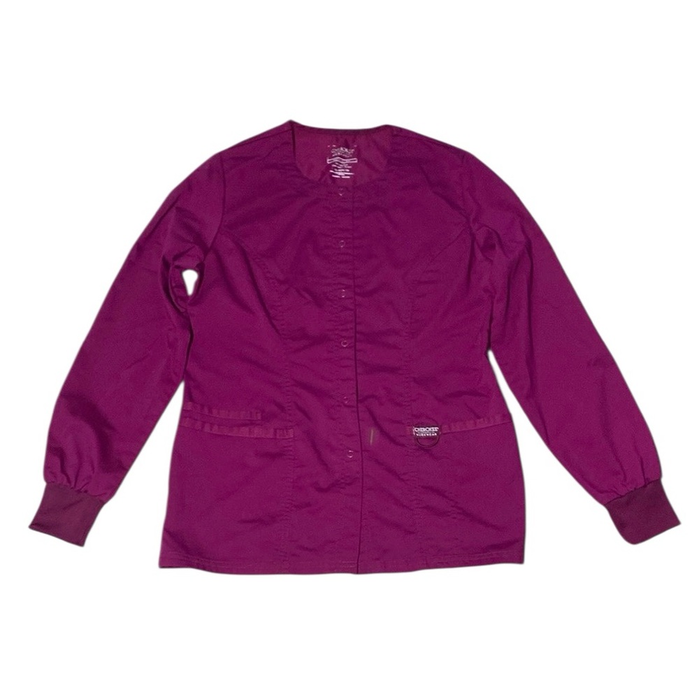 Cherokee Pink Utility Jacket Professional Fit Long Sleeves